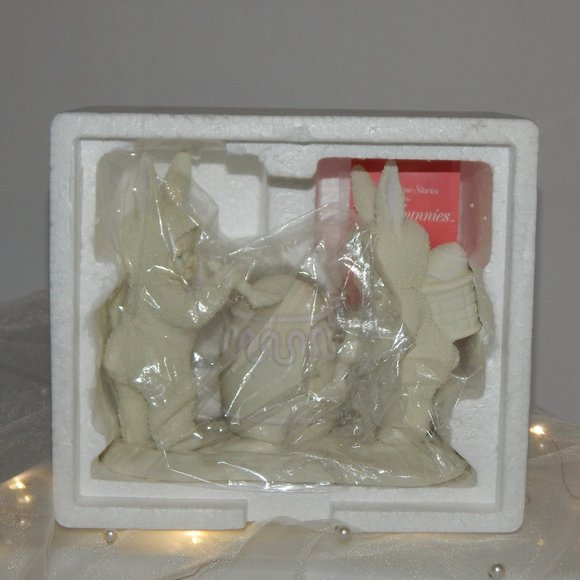 1994 Dept 56 Springtime Stories Snowbunnies I'll Paint The Top Figurine In Box - Picture 2 of 7
